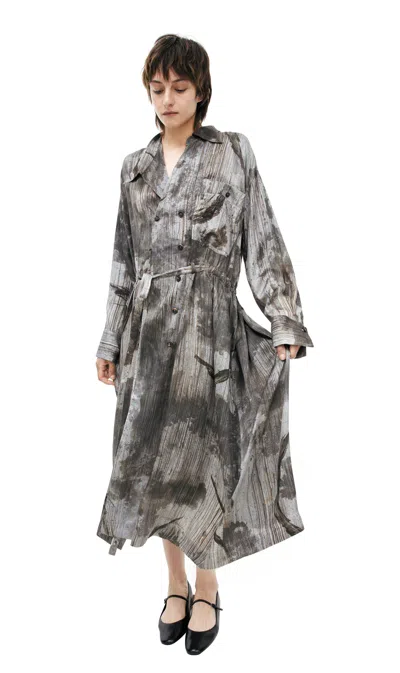 Ziggy Chen Silk Dress In Gray