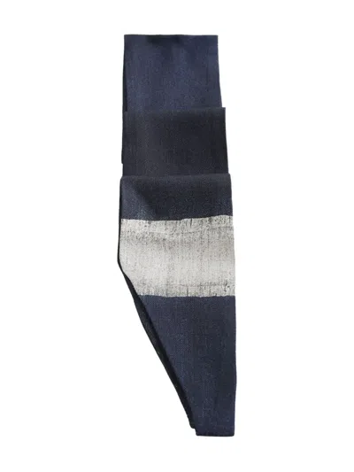 Ziggy Chen Silk Scarf In Blue