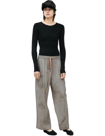 Ziggy Chen Silk Trousers In Grey
