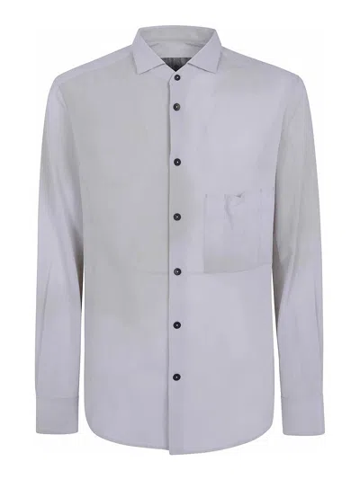 Ziggy Chen Small Collar Pocket Shirt In Grey