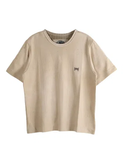 Ziggy Chen Speckled Cotton T-shirt In Nude