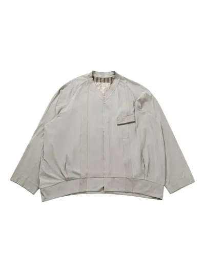 Ziggy Chen Split-neck Oversized Shirt In Green