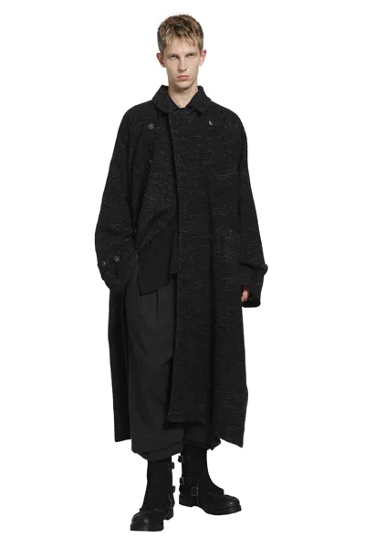 Ziggy Chen Spread Collar Coat In Black