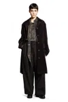 Ziggy Chen Spread Collar Long Coat In Brown