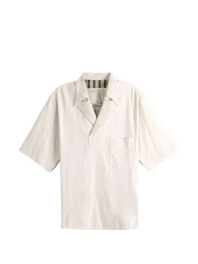 Ziggy Chen Spread Collar T-shirt In White