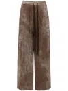 Ziggy Chen Stonewashed Print Drawstring Trousers In Brown