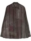 Ziggy Chen Striped Asymmetric Design Shirt In Grey