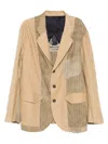 Ziggy Chen Striped Blazer In Brown
