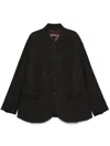 Ziggy Chen Striped Blazer In Grey