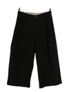 Ziggy Chen Striped Cropped Trousers In Black