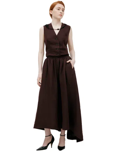 Ziggy Chen Striped Midi Skirt