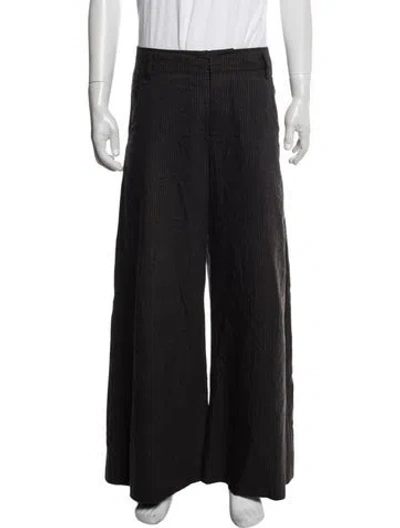 Pre-owned Ziggy Chen Striped Pants In Black