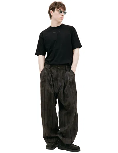 Ziggy Chen Striped Pleats Trousers In Multi