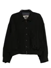Ziggy Chen Gestreifte Jacke Mit Spreizkragen In Black