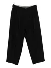 Ziggy Chen Striped Trousers In Black