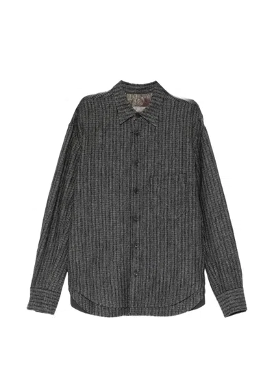 Ziggy Chen Stripe-patterned Patch-pocket Shirt In Blue