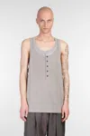 Ziggy Chen Tank Top In Grey Cotton