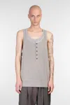 Ziggy Chen Tank Top In Grey Cotton