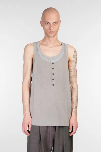 Ziggy Chen Tank Top In Grey Cotton