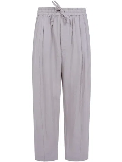 Ziggy Chen Thin Stripe Drawstring Trousers In Multi
