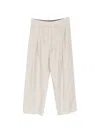 Ziggy Chen Thin-stripe Drawstring Trousers In Neutral