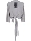 Ziggy Chen Collarless Jersey T-shirt In Gray