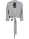 Ziggy Chen Collarless Jersey T-shirt In Gray