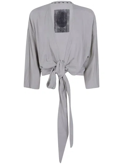 ZIGGY CHEN T-SHIRT COLLARLESS "JERSEY",0W2620708 54 GREY