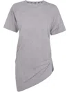 Ziggy Chen Asymmetric Gathered T-shirt In Gray