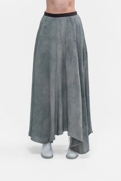 Ziggy Chen Uneven Hem Panel Skirt In Gray