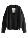 Ziggy Chen V-neck Wool Sweater In Blue