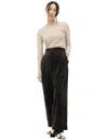 Ziggy Chen Pleated Wide-leg Cotton Trousers In Black