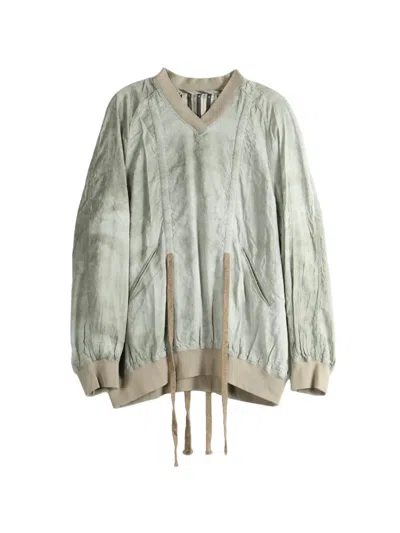 Ziggy Chen V-neck Long-sleeve Sweatshirt In Green