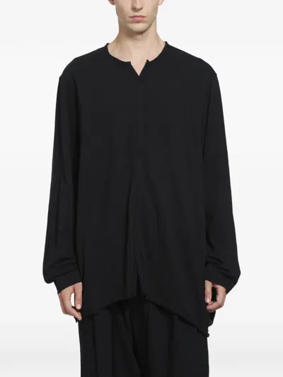 Ziggy Chen V-neck Long-sleeve T-shirt In Black