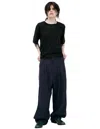 Ziggy Chen Wide Leg Checkered Trousers In Blue