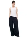 Ziggy Chen Wide Leg Checkered Trousers In White