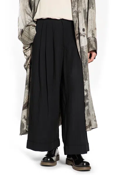 Ziggy Chen Wide Leg Trousers In Black