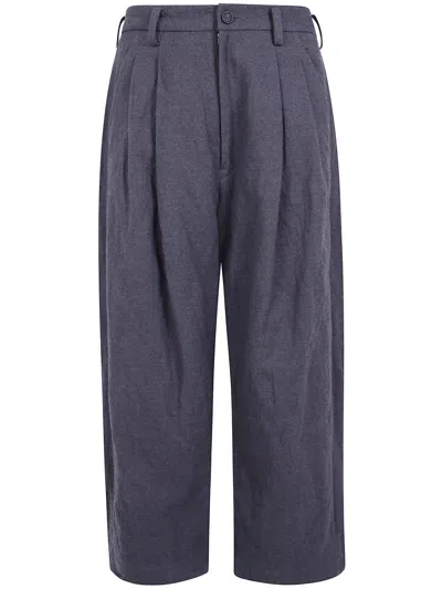 Ziggy Chen Wide-leg Trousers Independence Gray In Blue
