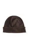 Ziggy Chen Wool Beanie Hat In Brown