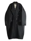 Ziggy Chen Wool Blend Double-breasted Coat In Black