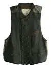 Ziggy Chen Wool Double-breasted Waistcoat In Gray