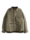 Ziggy Chen Wool Oversized Shirt In Green