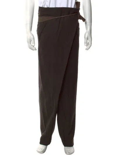 Pre-owned Ziggy Chen Wool Pants In Brown