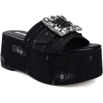 Zigi Alena Platform Wedge Slide Sandal In Black