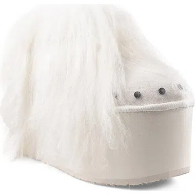 Zigi Alleja Genuine Shearling Platform Bootie In White