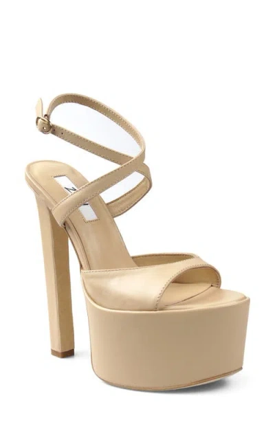 Zigi Ankle Strap Platform Sandal In Natural Leather