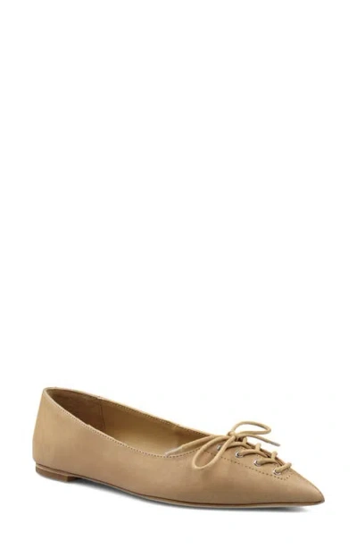 Zigi Arreza Lace-up Pointed Toe Flat In Natural