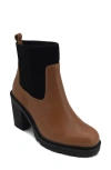 Zigi Artisan Amalia Platform Chelsea Boot In Brown Leather