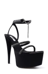 Zigi Blanche Crystal Embellished Platform Sandal In Black