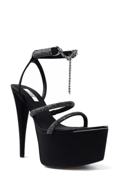 Zigi Blanche Crystal Embellished Platform Sandal In Black